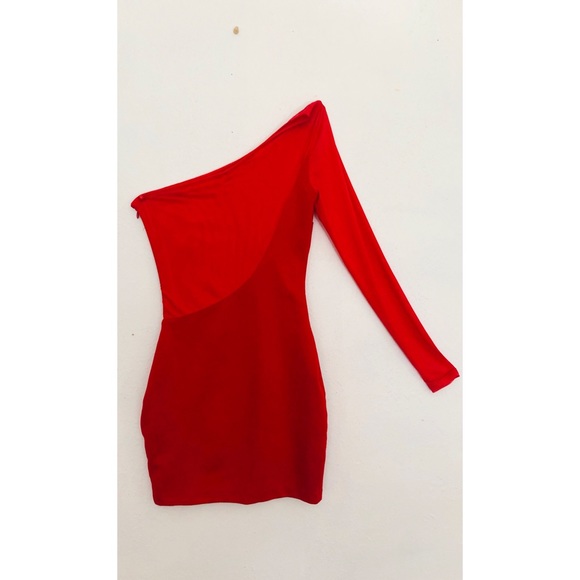 Ark & Co Red One Shoulder Dress - Picture 3 of 4